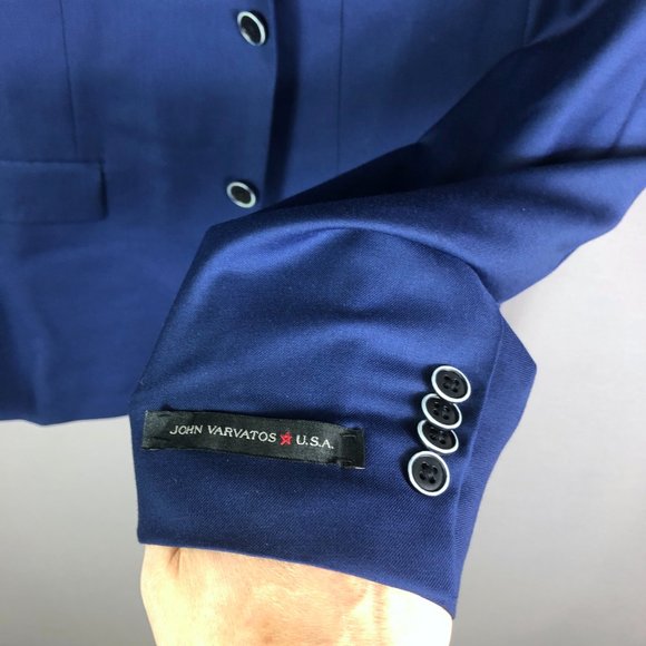 John Varvatos Bedford Blue Notch Lapel Suit Jacket Size 40L - Picture 5 of 11